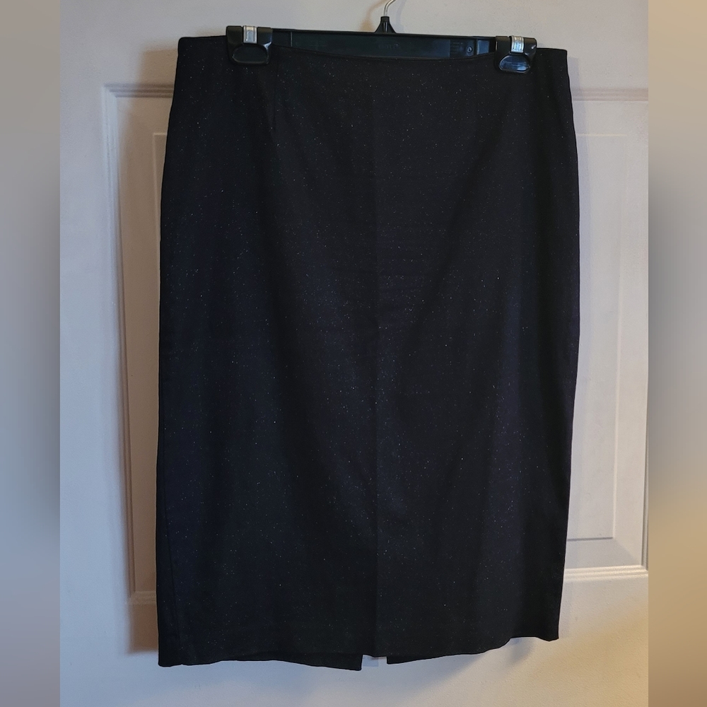 Stunning Pristine Vintage Black Shimmer Sexy Pencil Skirt